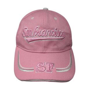 San Francisco Strapback Hat Pink One Size Adjustable Embroidered 6 Panel Lanza